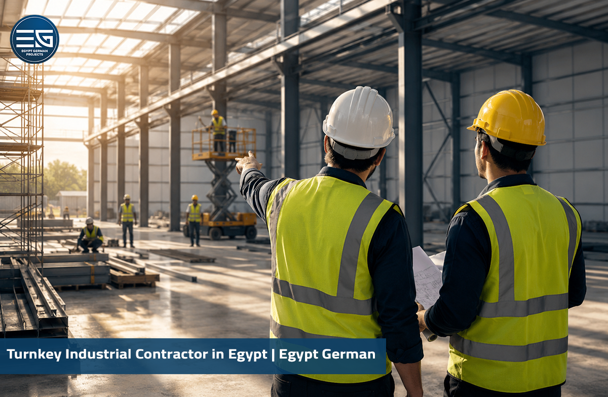 Expert turnkey industrial contractor in Egypt managing heavy civil works and MEP installations