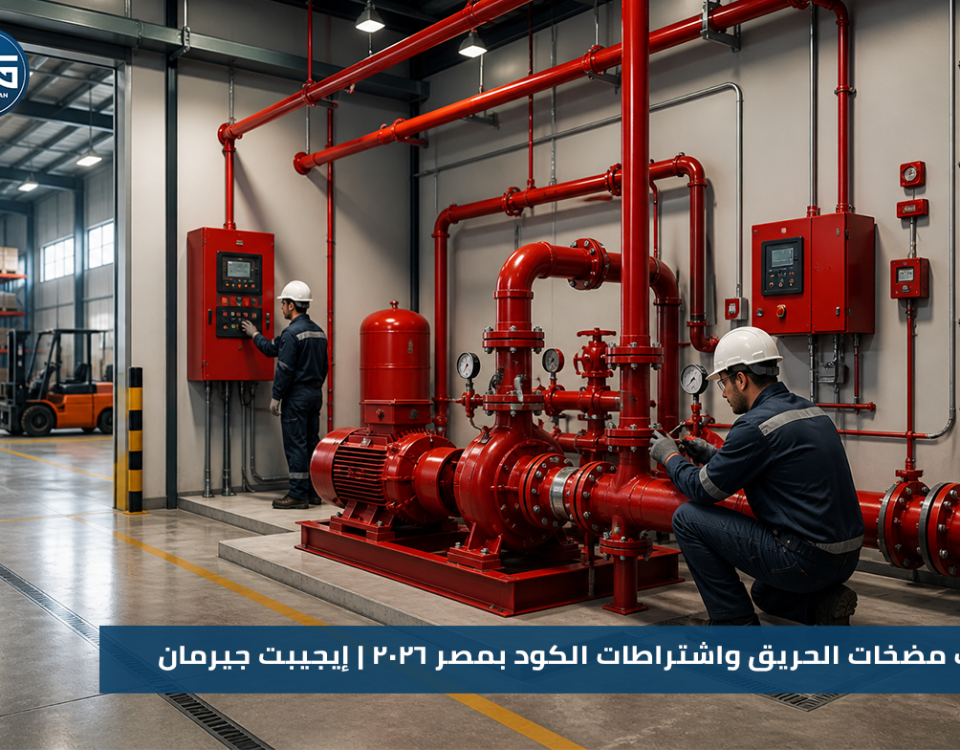 تركيب مضخات الحريق واشتراطات الكود بمصر 2026 | إيجيبت جيرمان